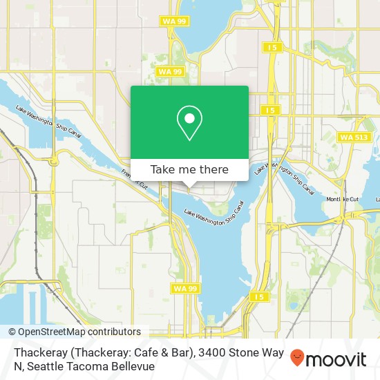 Mapa de Thackeray (Thackeray: Cafe & Bar), 3400 Stone Way N