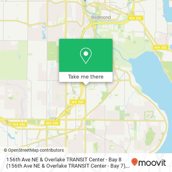 Mapa de 156th Ave NE & Overlake TRANSIT Center - Bay 8