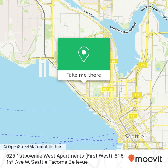 Mapa de 525 1st Avenue West Apartments (First West), 515 1st Ave W