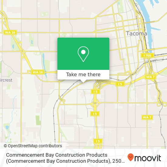 Mapa de Commencement Bay Construction Products (Commercement Bay Construction Products), 2502 S Tacoma Way