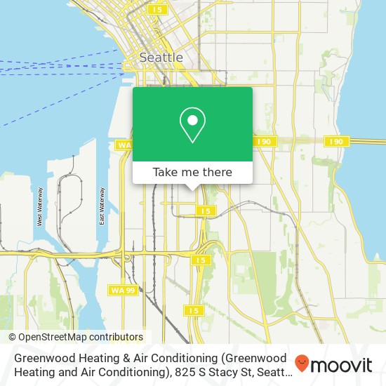 Mapa de Greenwood Heating & Air Conditioning (Greenwood Heating and Air Conditioning), 825 S Stacy St