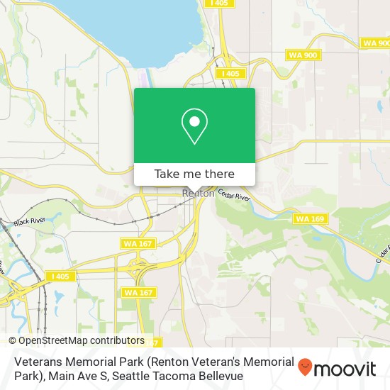 Mapa de Veterans Memorial Park (Renton Veteran's Memorial Park), Main Ave S