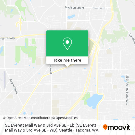 SE Everett Mall Way & 3rd Ave SE - Eb map