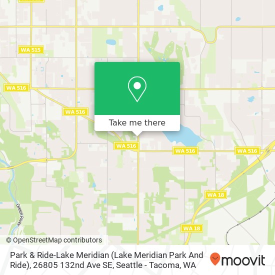 Park & Ride-Lake Meridian (Lake Meridian Park And Ride), 26805 132nd Ave SE map