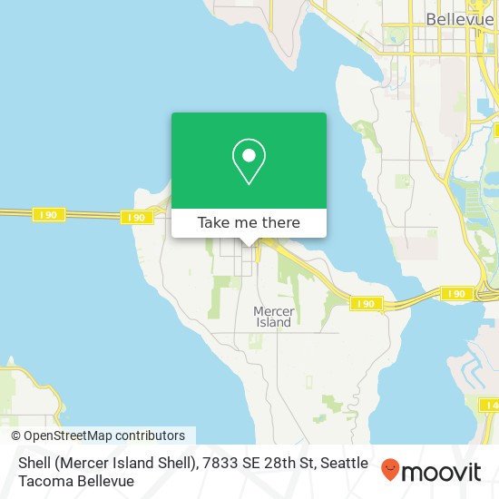 Mapa de Shell (Mercer Island Shell), 7833 SE 28th St