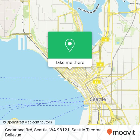 Mapa de Cedar and 3rd, Seattle, WA 98121