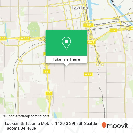 Mapa de Locksmith Tacoma Mobile, 1120 S 39th St