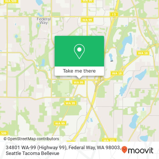 Mapa de 34801 WA-99 (Highway 99), Federal Way, WA 98003