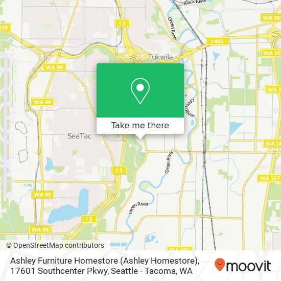 Mapa de Ashley Furniture Homestore (Ashley Homestore), 17601 Southcenter Pkwy