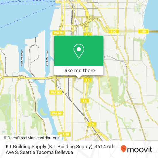 Mapa de KT Building Supply (K T Building Supply), 3614 6th Ave S