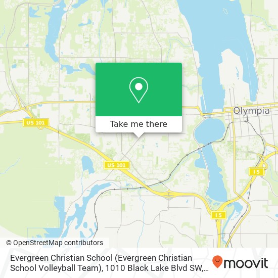 Mapa de Evergreen Christian School (Evergreen Christian School Volleyball Team), 1010 Black Lake Blvd SW