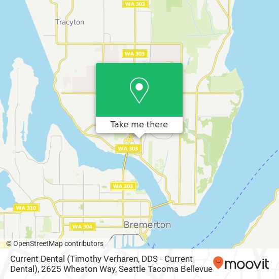 Current Dental (Timothy Verharen, DDS - Current Dental), 2625 Wheaton Way map