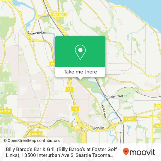 Billy Baroo's Bar & Grill (Billy Baroo's at Foster Golf Links), 13500 Interurban Ave S map