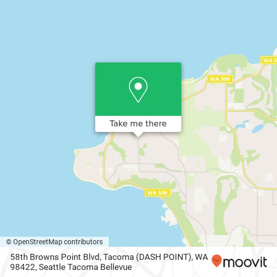 Mapa de 58th Browns Point Blvd, Tacoma (DASH POINT), WA 98422