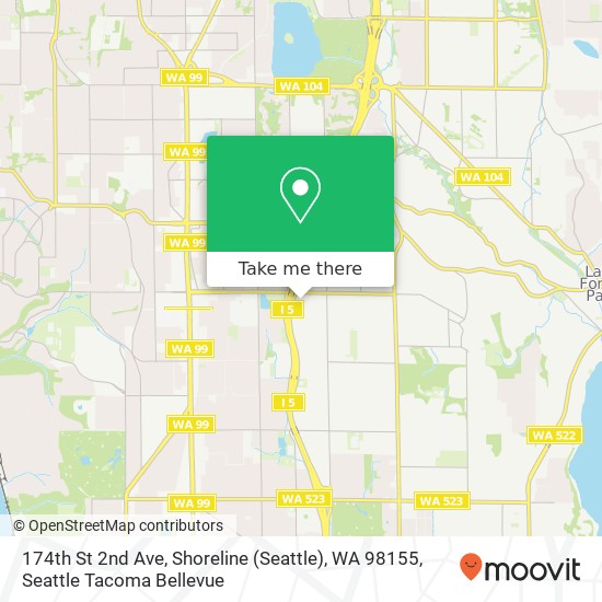 Mapa de 174th St 2nd Ave, Shoreline (Seattle), WA 98155