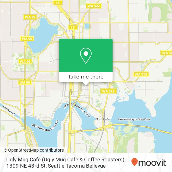 Mapa de Ugly Mug Cafe (Ugly Mug Cafe & Coffee Roasters), 1309 NE 43rd St