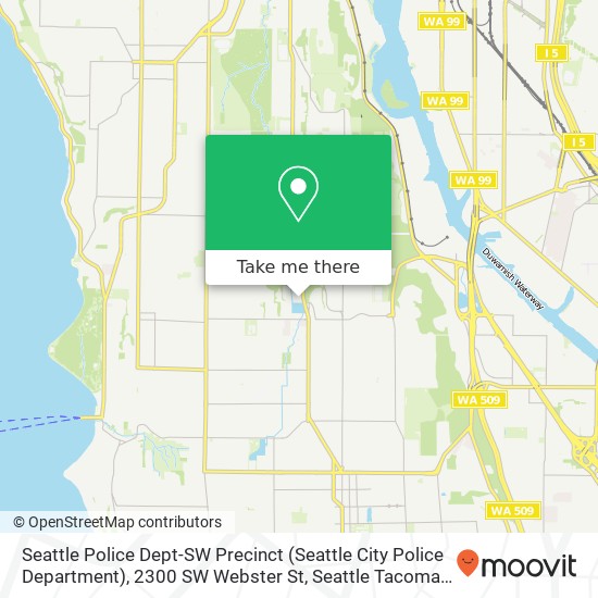 Seattle Police Dept-SW Precinct (Seattle City Police Department), 2300 SW Webster St map