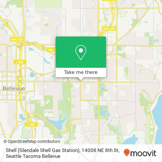 Mapa de Shell (Glendale Shell Gas Station), 14008 NE 8th St