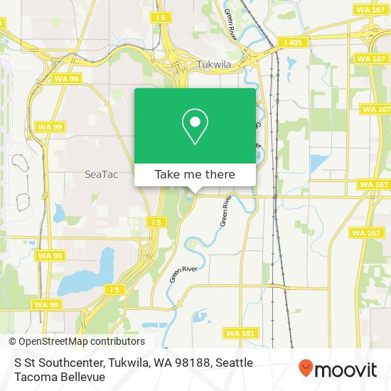 Mapa de S St Southcenter, Tukwila, WA 98188