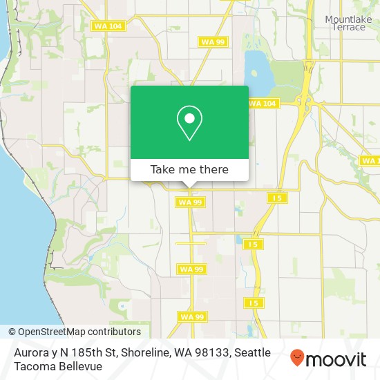 Mapa de Aurora y N 185th St, Shoreline, WA 98133