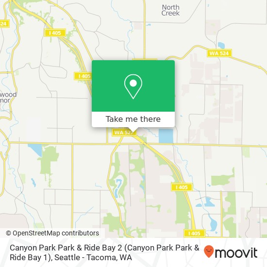 Canyon Park Park & Ride Bay 2 map