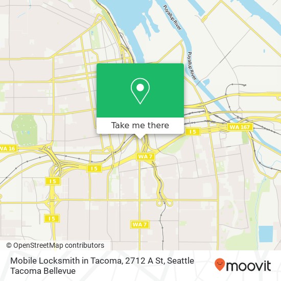 Mapa de Mobile Locksmith in Tacoma, 2712 A St