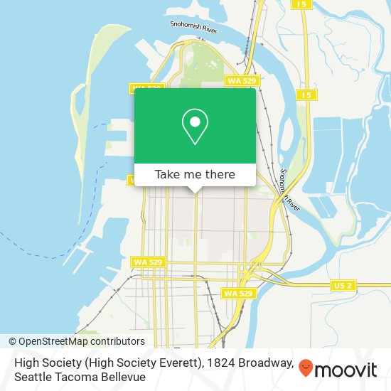 High Society (High Society Everett), 1824 Broadway map