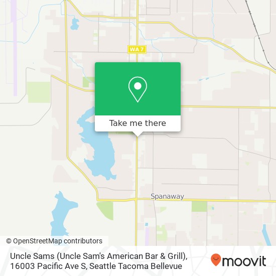 Mapa de Uncle Sams (Uncle Sam's American Bar & Grill), 16003 Pacific Ave S