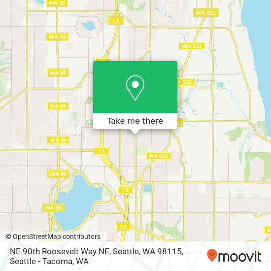 Mapa de NE 90th Roosevelt Way NE, Seattle, WA 98115