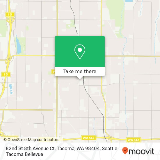 Mapa de 82nd St 8th Avenue Ct, Tacoma, WA 98404