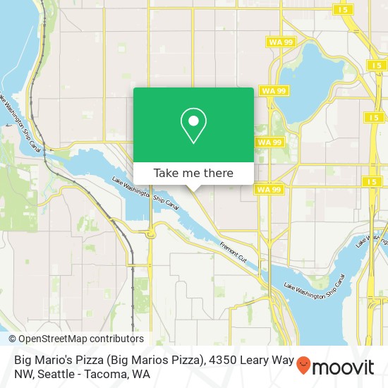 Mapa de Big Mario's Pizza (Big Marios Pizza), 4350 Leary Way NW