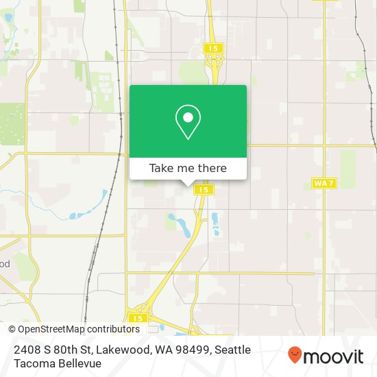 Mapa de 2408 S 80th St, Lakewood, WA 98499