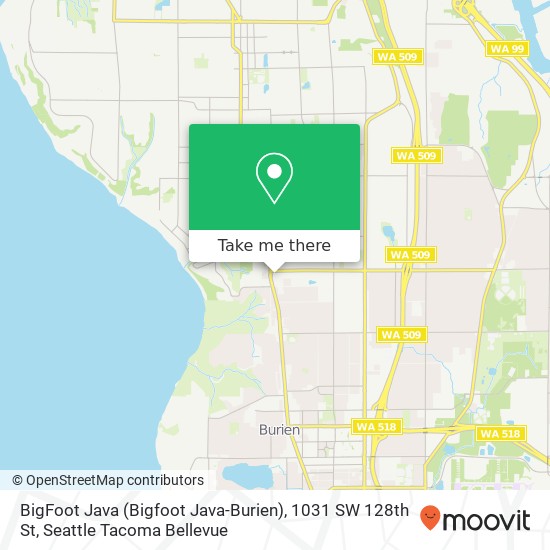 BigFoot Java (Bigfoot Java-Burien), 1031 SW 128th St map