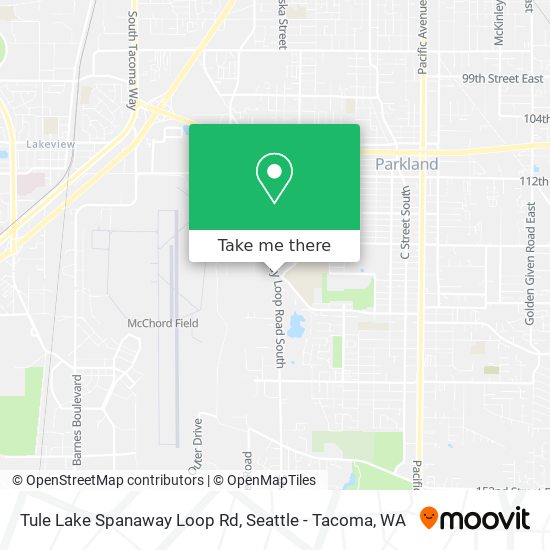 Tule Lake Spanaway Loop Rd map