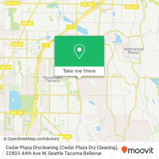 Cedar Plaza Drycleaning (Cedar Plaza Dry Cleaning), 22803 44th Ave W map