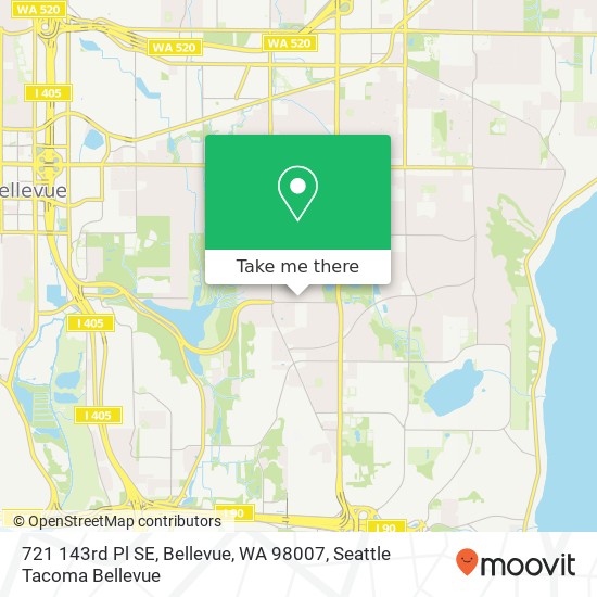 Mapa de 721 143rd Pl SE, Bellevue, WA 98007