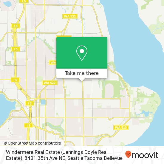 Mapa de Windermere Real Estate (Jennings Doyle Real Estate), 8401 35th Ave NE