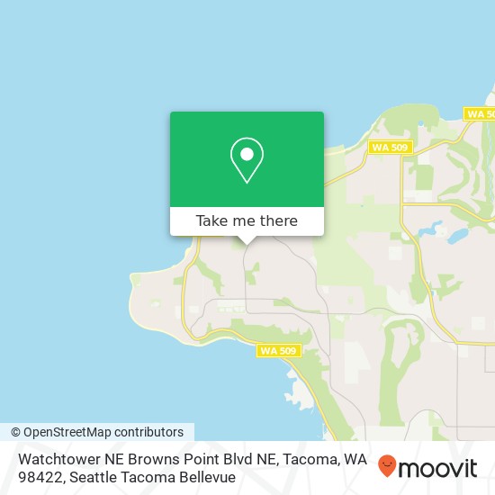 Mapa de Watchtower NE Browns Point Blvd NE, Tacoma, WA 98422