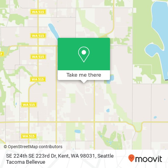 Mapa de SE 224th SE 223rd Dr, Kent, WA 98031