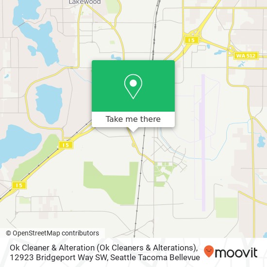 Mapa de Ok Cleaner & Alteration (Ok Cleaners & Alterations), 12923 Bridgeport Way SW