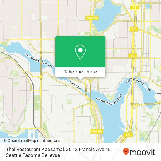 Thai Restaurant Kaosamai, 3612 Francis Ave N map