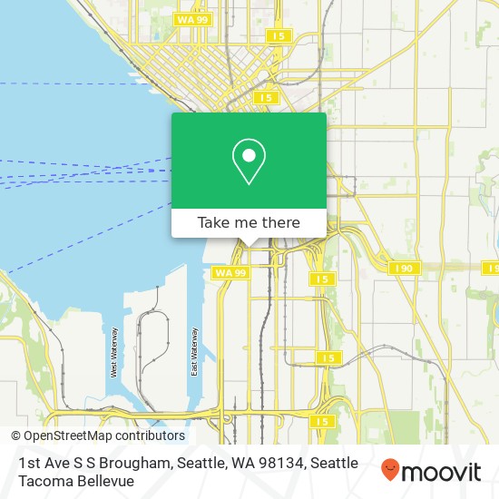 Mapa de 1st Ave S S Brougham, Seattle, WA 98134