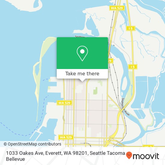 Mapa de 1033 Oakes Ave, Everett, WA 98201