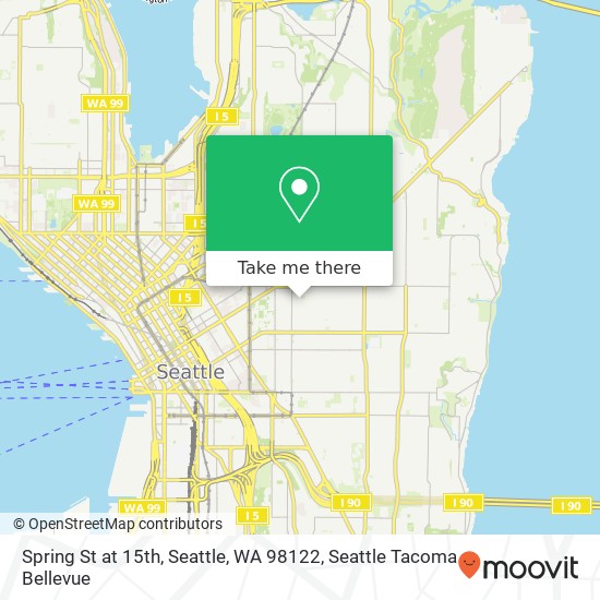 Mapa de Spring St at 15th, Seattle, WA 98122