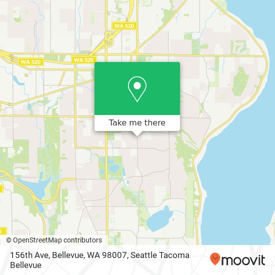 156th Ave, Bellevue, WA 98007 map