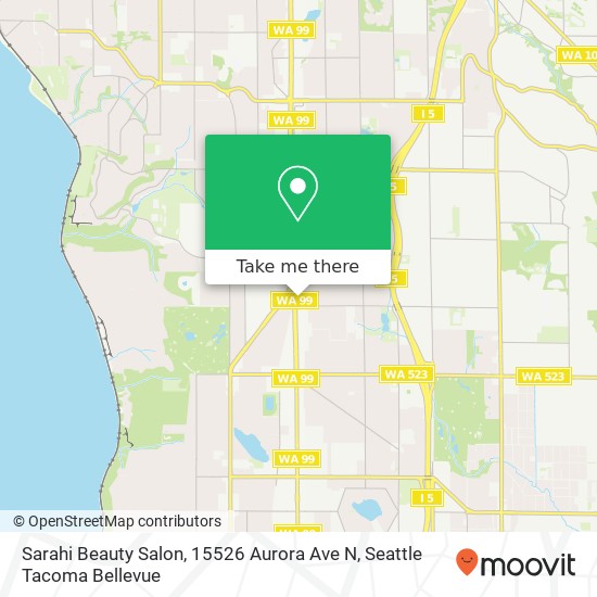 Mapa de Sarahi Beauty Salon, 15526 Aurora Ave N