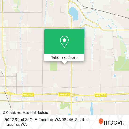 Mapa de 5002 92nd St Ct E, Tacoma, WA 98446