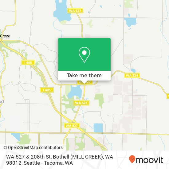 Mapa de WA-527 & 208th St, Bothell (MILL CREEK), WA 98012