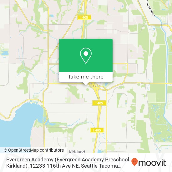 Mapa de Evergreen Academy (Evergreen Academy Preschool Kirkland), 12233 116th Ave NE