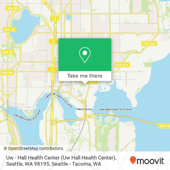 Mapa de Uw - Hall Health Center (Uw Hall Health Center), Seattle, WA 98195